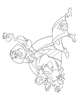 A coloring page of alice in wonderland